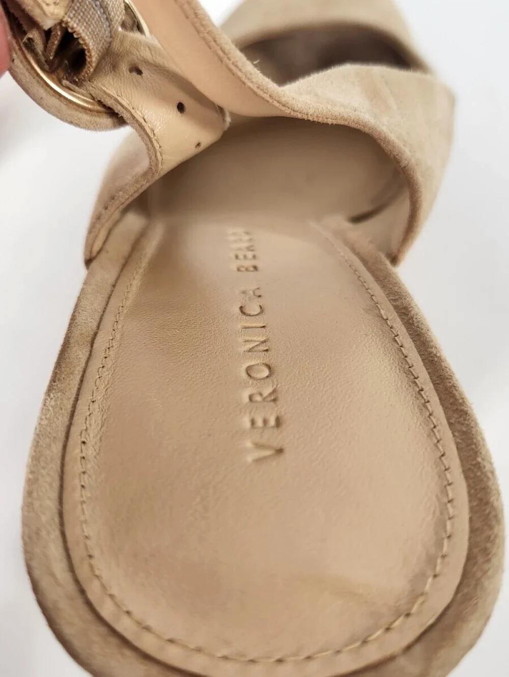 NWD Veronica Beard Dali Suede Peep-Toe Wedges